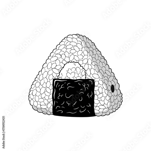 vector illustration of onigiri with white background