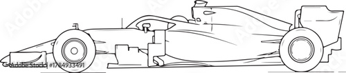 Outline Drawing of a Modern High-Performance Racing Car in Side View