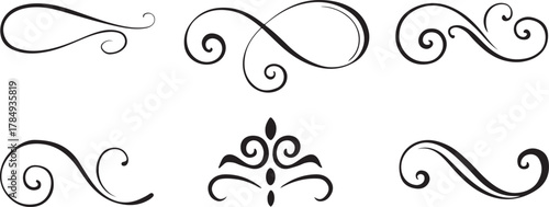 Elegant Vintage Ornaments Collection with Classic Decorative Flourishes and Baroque Elements