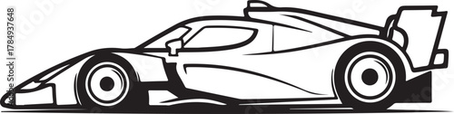 Sleek Race Car Side View Vector Illustration
