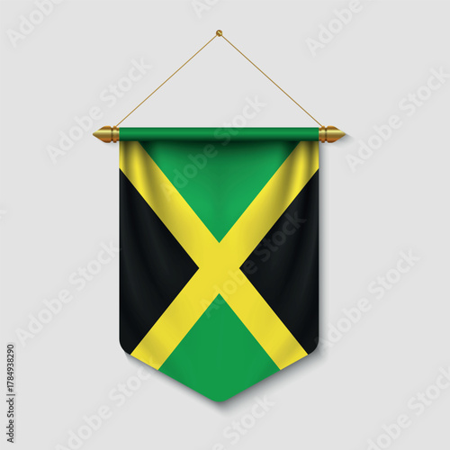 Jamaican Flag Pennant Hanging