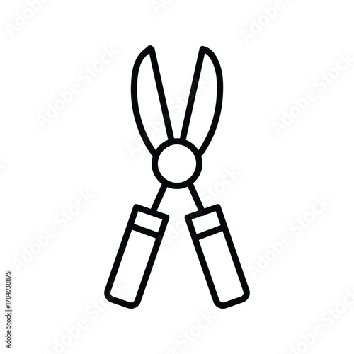 An outline drawing of pruning shears
