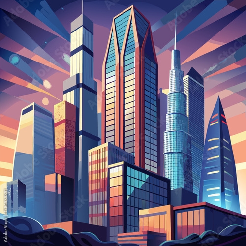 modern office building vector