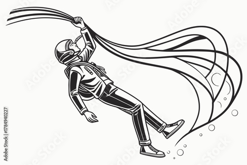 Astronaut Falling With Flowing Fabric space