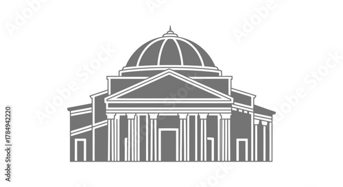 a grand building with large columns and a prominent dome