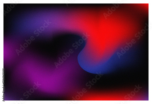 Gradient Monochrome Abstract Background with Grainy Texture Red and Blue
