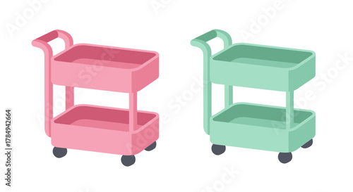 colorful storage carts with wheels for easy mobility and organization