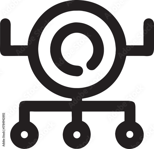Abstract network icon with concentric circles