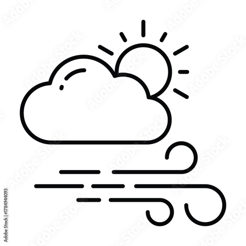 Sun obscured by a cloud with wind blowing