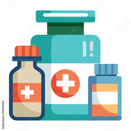 Pharmacy Vector Illustration, Drugstore Cartoon Clipart & Line Art Design.eps