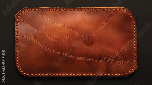 Handcrafted leather wallet with embossed ship design