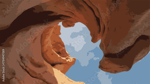 Rock Archway Against Blue Sky with Clouds natural formation