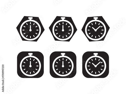 PrintFlat Stopwatch and Timer Symbols,  Elegant Time Management Icon Collection, 
vector illustration eps 10.
