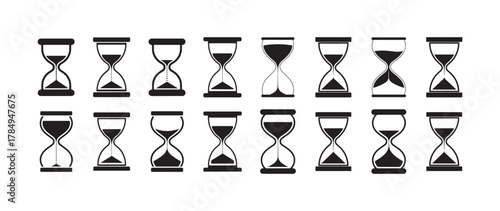 Elegant Hourglass Icon Collection, Minimal Time and Countdown Vector Set, vector illustration eps 10.