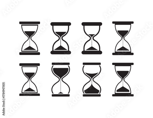 Modern Time Icon Bundle, Hourglass and Countdown Symbol Pack, Time Symbol Pack, vector illustration eps 10.