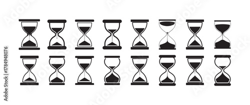 Modern Time Icon Bundle, Hourglass and Countdown Symbol Pack, Time Symbol Pack, vector illustration eps 10.