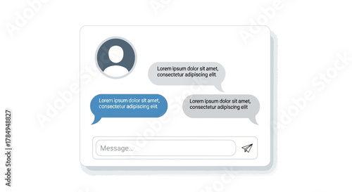 Minimalist Chat Interface Design with Profile Icon and Message Bubbles