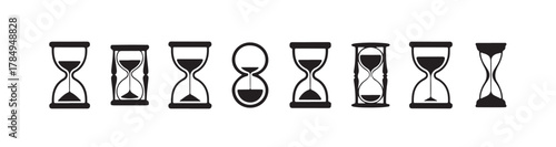 Elegant Hourglass Icon Collection, Minimal Time and Countdown Vector Set, vector illustration eps 10.