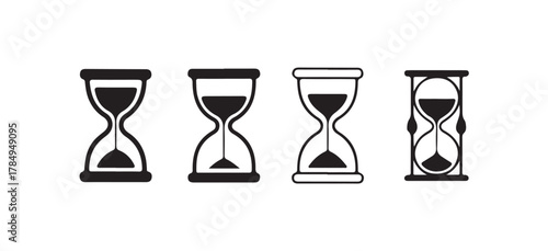 Stylish Hourglass Vector Collection, Minimalist Time and Countdown Icons,  vector illustration eps 10.