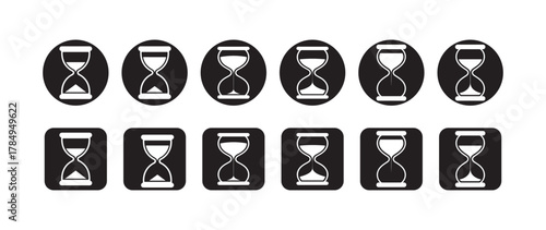Modern Flat Hourglass Icons, Simple Sand Timer Vector Illustrations, Time Symbol, vector illustration eps 10.