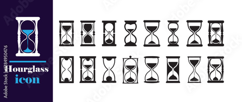 Modern Hourglass Vector Icons, Time Symbol Design Pack for UI, Apps & Infographics, vector illustration EPS 10.