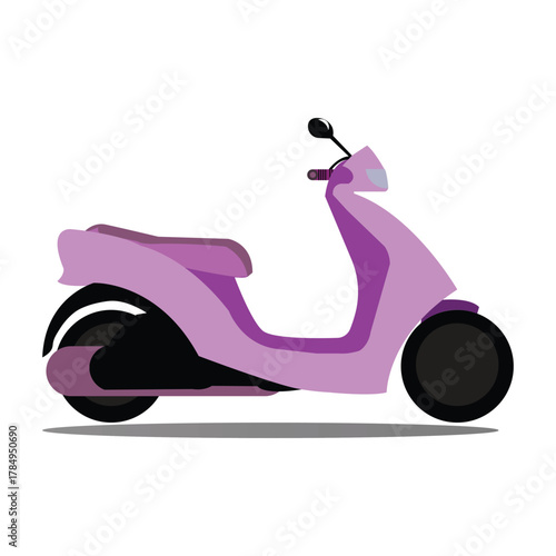 Cute motorbike isolated on white background moped scooter