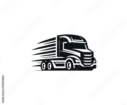 Black fast moving truck art