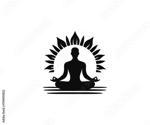 Silhouette yoga lotus pose