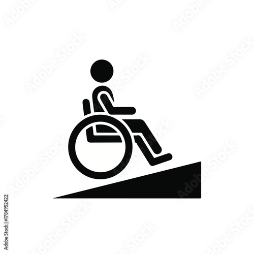 Accessible Ramp Entrance for Wheelchair Users and Mobility Aids Symbol