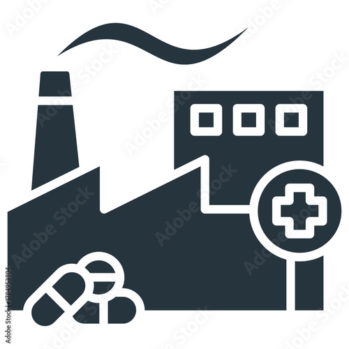 Industrial Pharmacy Glyph Icon