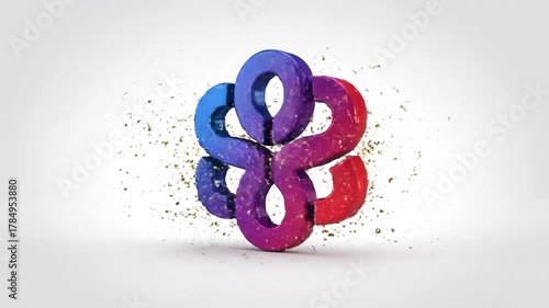 Abstract Animation Featuring Geometric Shapes Transforming into Colorful Infinity Logo Reveal