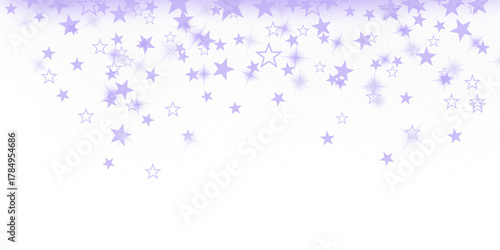 Abstract sparkling purple stars and glitter with light circles falling from above