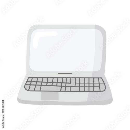Laptop with blank screen and keyboard, useful for tech, work