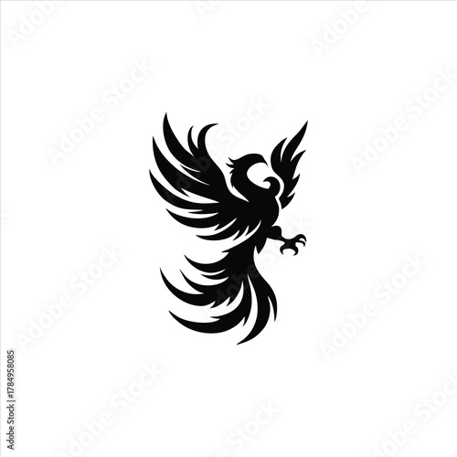 Majestic Phoenix Silhouette Rising in Flight