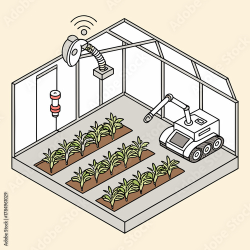 Automated greenhouse with robotic arm and smart monitoring system