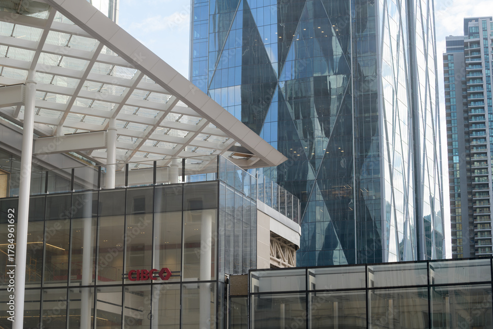 Naklejka premium abstract view of CIBC Square at 141 Bay St (south of Front St W), Toronto