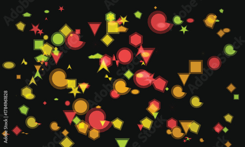 Vibrant Geometric Shapes Floating in Space Abstract Background Modern Design Element Colorful Forms in Motion Creative Graphic Art