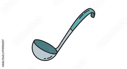 Simple illustration of a ladle on a white background.