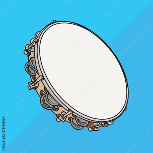 Isolated illustration of a tambourine