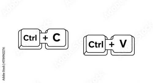 Ctrl C and Ctrl V Keyboard Shortcut Icons