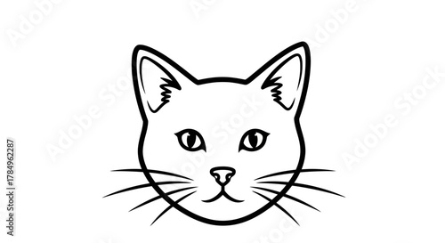 Elegant feline portrait, a classic sketch showcasing minimalist, stylized design with clean, bold