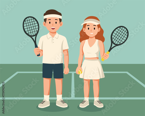tennis player with racket