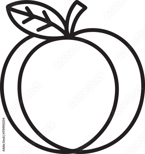 plums Line Art Drawing Vector Illustration for Coloring Book Page