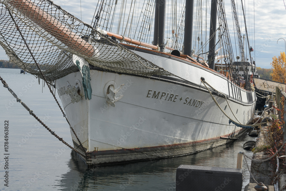 Fototapeta premium Empire Sandy, a sailing tall ship, moored in Toronto's harbor