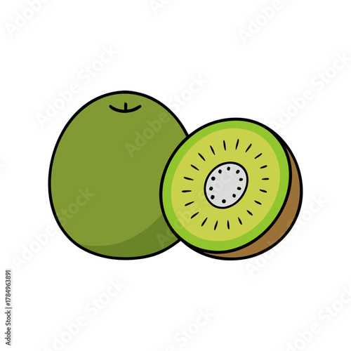 kiwi fruit isolated on white background