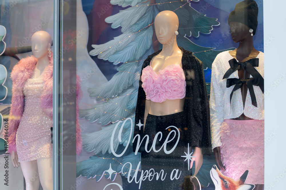 Fototapeta premium display windows at La Maison Simons Yonge St location, Toronto