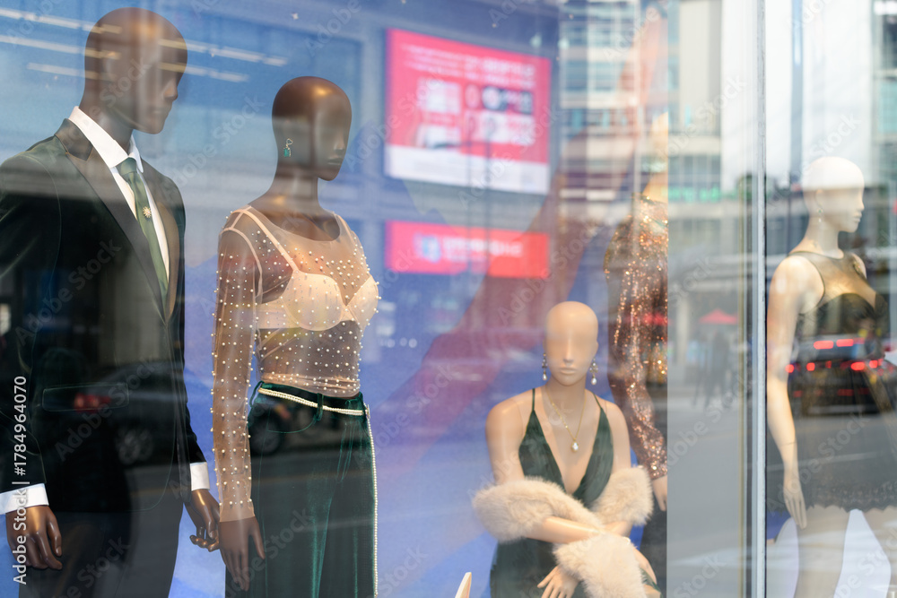 Fototapeta premium display windows at La Maison Simons Yonge St location, Toronto