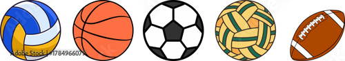 Five Different Sports Balls Icon