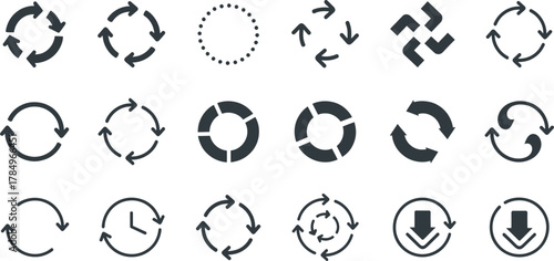 Set of various arrows and circular diagrams vector design elements