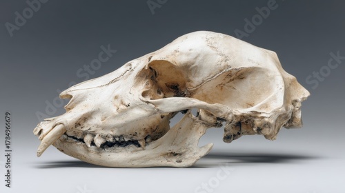 Ancient Animal Skull Skull Remains of Prehistoric Creature Fossil Display
